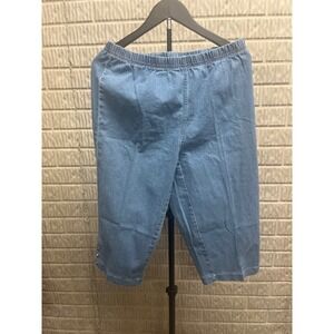 JMS Just My Size by Hanes Denim Capri Pants Light Wash Rhinestone Plus Size 0X